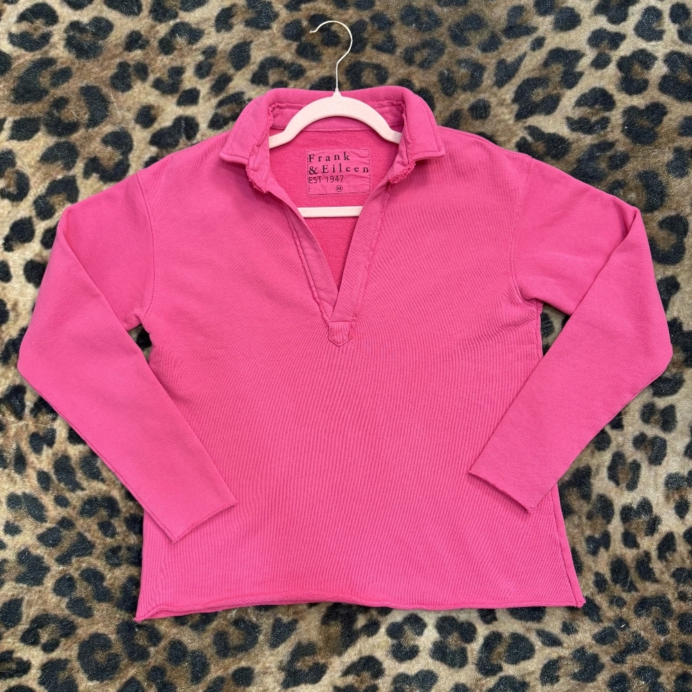 Frank & Eileen Pink Patrick Henley. Size XS.